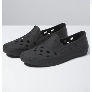 Vans Men's Slip-On TRK Black Rubber Shoes Beach Sandals - Water Shoes Black